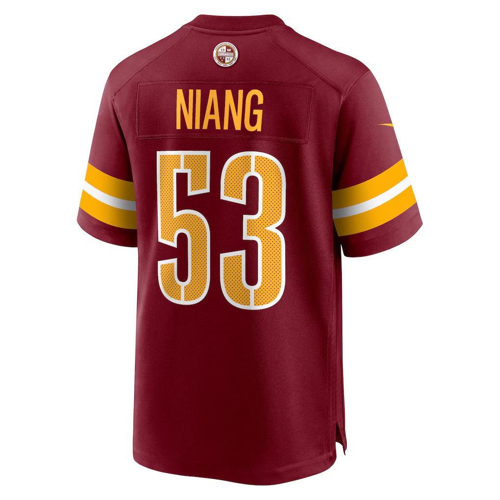 W.Commanders #53 Lucas Niang Burgundy Team Game Stitched American Football Jerseys