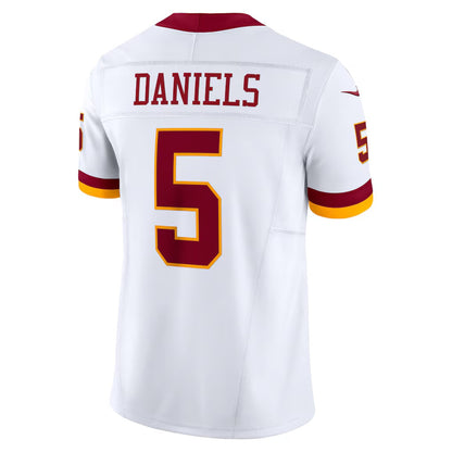 W.Commanders #5 Jayden Daniels White Vapor F.U.S.E. Limited Super Bowl Era Stitched American Football Jerseys