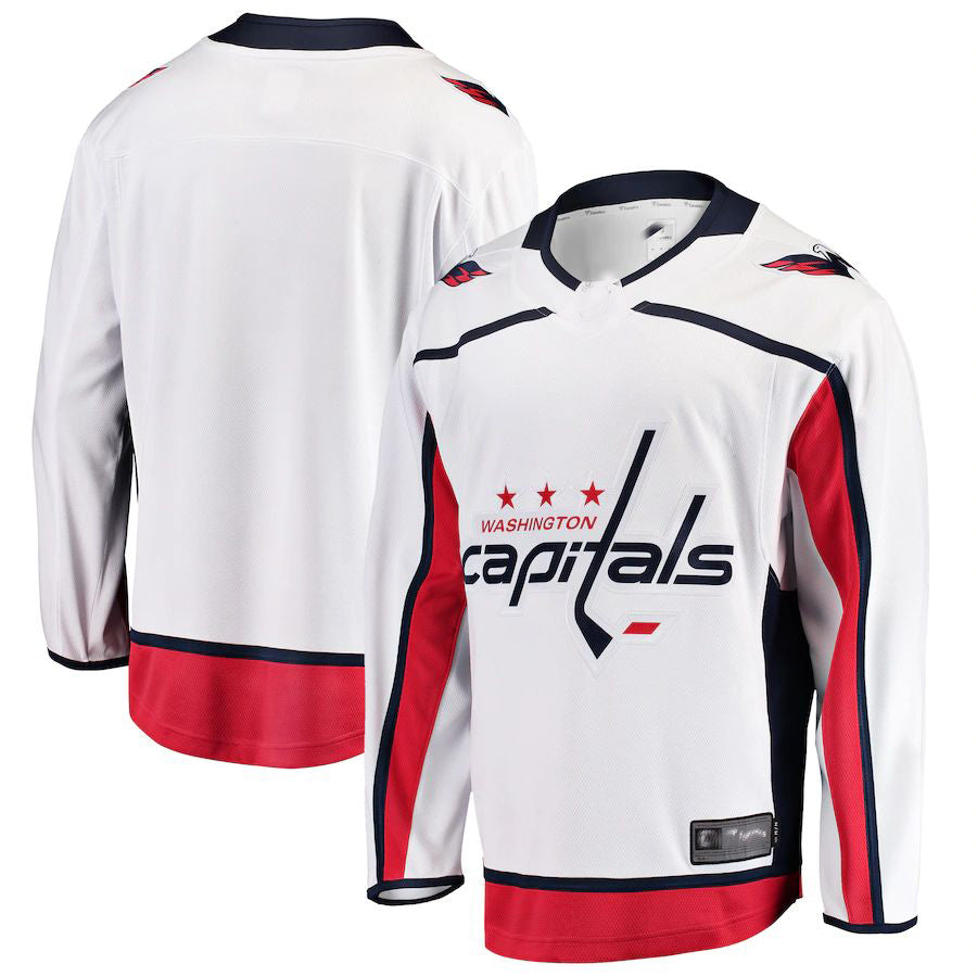 W.Capitals Fanatics Branded Breakaway Away Jersey White Stitched American Hockey Jerseys CROVYIE