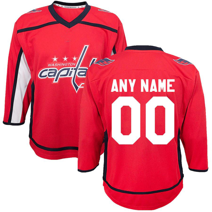 Custom W.Capitals Infant Home Replica Jersey Red Stitched American Hockey Jerseys CROVYIE