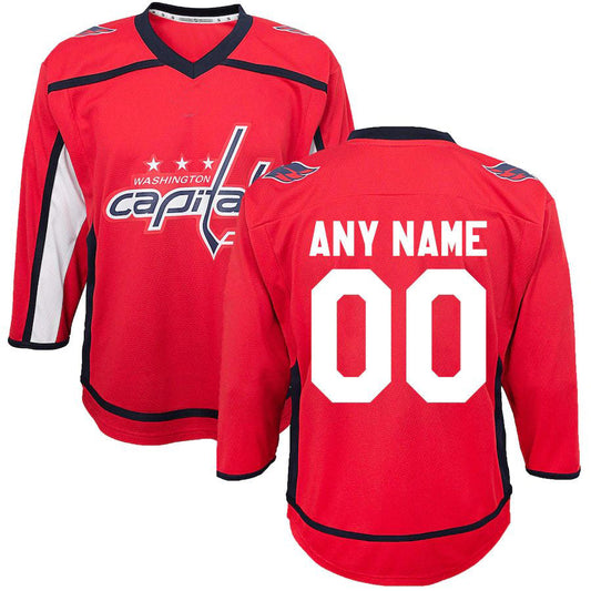 Custom W.Capitals Infant Home Replica Jersey Red Stitched American Hockey Jerseys CROVYIE