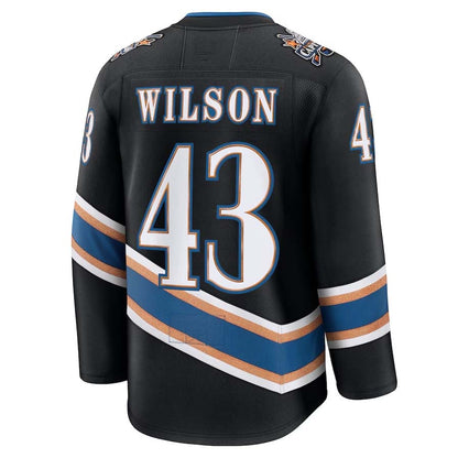 W.Capitals #43 Tom Wilson Fanatics Alternate 50th Anniversary Premium Jersey - Black Stitched American Hockey Jerseys CROVYIE