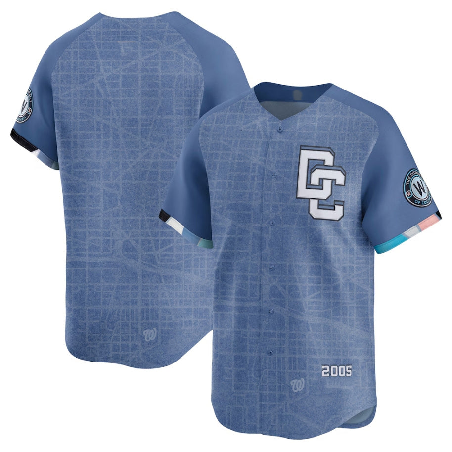 Washington Nationals Blue 2025 City Connect Limited Stitched Baseball Jersey