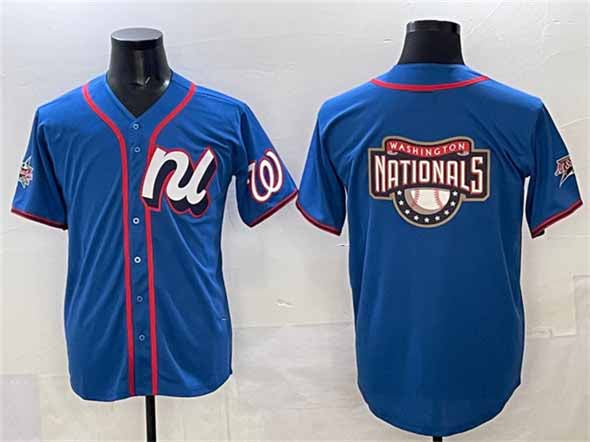 Washington Nationals National League Team Big Logo Blue 2025 All-Star Edition Limited Stitched Baseball Jersey