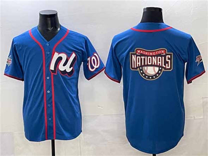 Washington Nationals National League Team Big Logo Blue 2025 All-Star Edition Limited Stitched Baseball Jersey