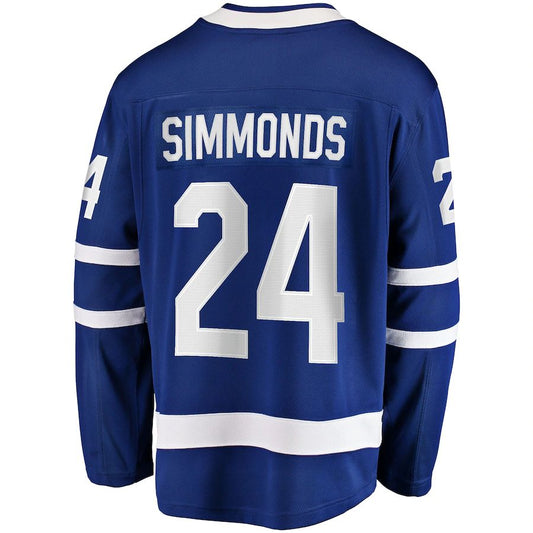 T.Maple Leafs #24 Wayne Simmonds Fanatics Branded Home Breakaway Jersey Blue Stitched American Hockey Jerseys CROVYIE