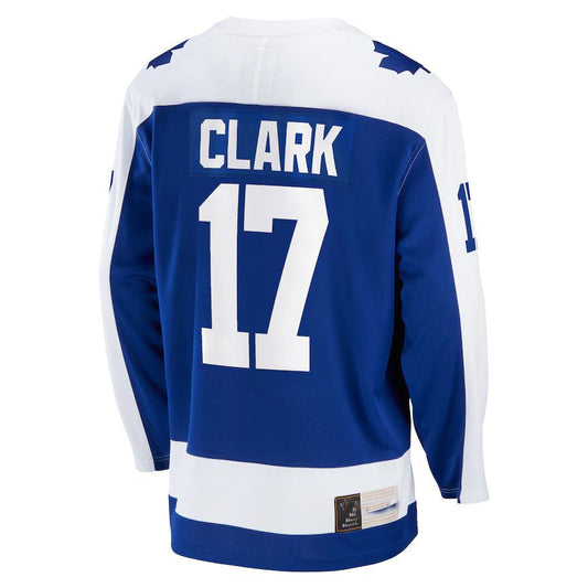 T.Maple Leafs #17 Wendel Clark Fanatics Branded Breakaway Retired Player Jersey Blue Stitched American Hockey Jerseys CROVYIE