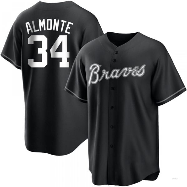 Atlanta Braves #34 AbCROVYIE2025m Almonte White Black/ Jersey Stitches Baseball Jerseys