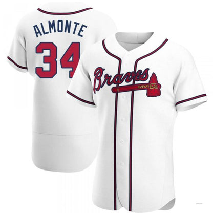 Atlanta Braves #34 AbCROVYIE2025m Almonte White Home Jersey Stitches Baseball Jerseys