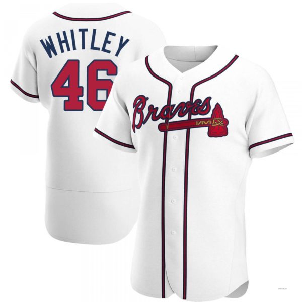 Atlanta Braves #46 Chase Whitley White Home Jersey Stitches Baseball Jerseys