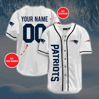 Personalized Custom NE.Patriots Baseball Jersey Short Sleeve Sports  Jersey