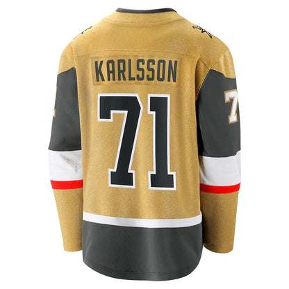 V.Golden Knights #71 William Karlsson Fanatics Branded 2020-21 Home Premier Breakaway Player Jersey Gold Hockey Jerseys CROVYIE