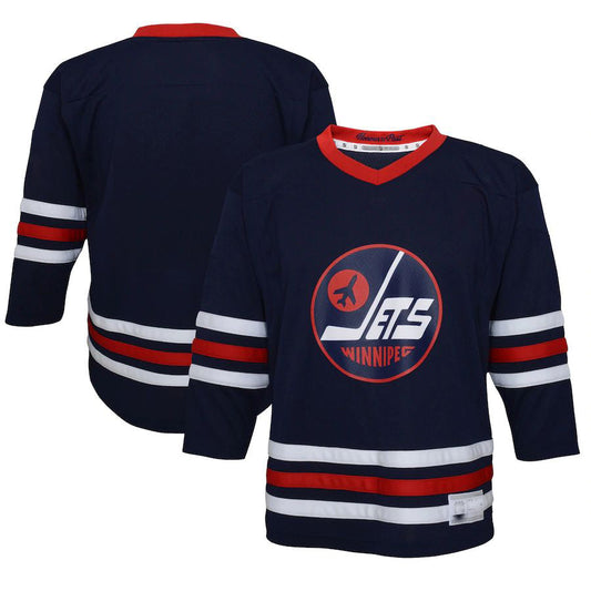 W.Jets Preschool 2021-22 Alternate Replica Jersey Navy Stitched American Hockey Jerseys CROVYIE
