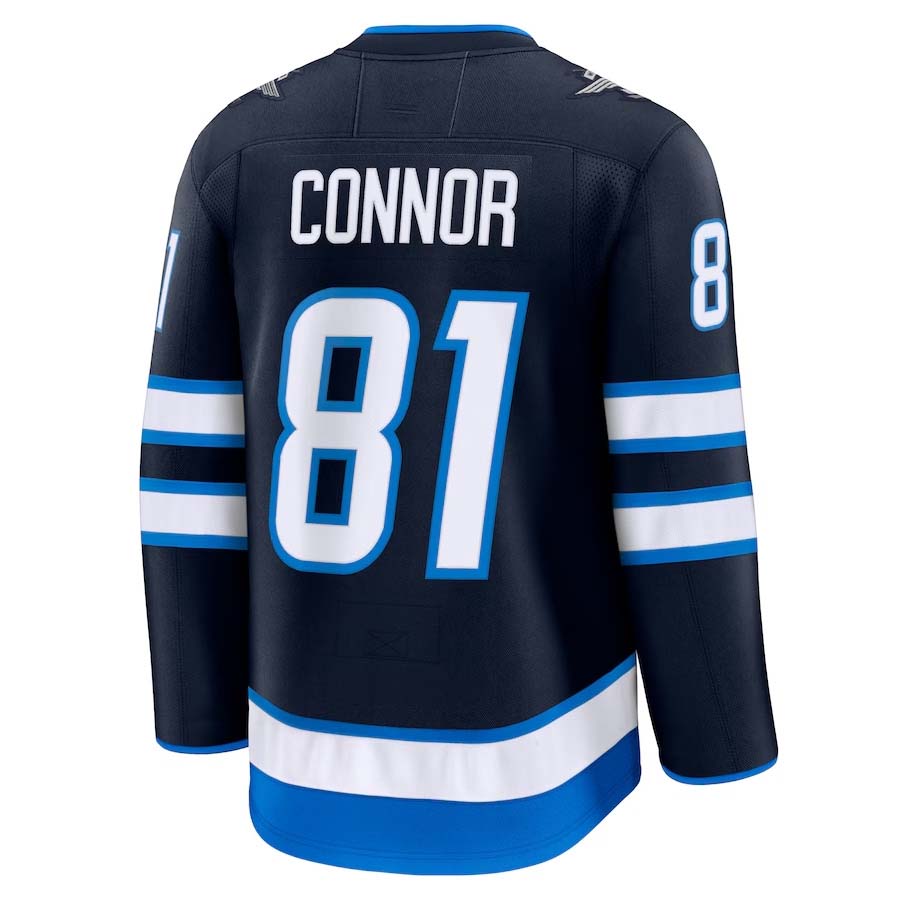 W.Jets #81 Kyle Connor Fanatics Home Premium Jersey - Navy Stitched American Hockey Jerseys CROVYIE