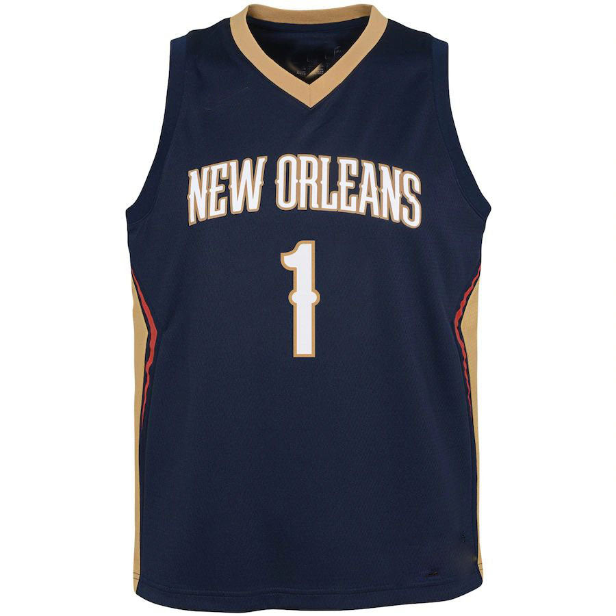 NO.Pelicans #1 Zion Williamson Pelicans Swingman Jersey  Icon Edition Navy Stitched American Basketball Jersey