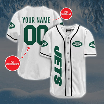 Personalized Custom NY.Jets Baseball Jersey Short Sleeve Sports Jersey