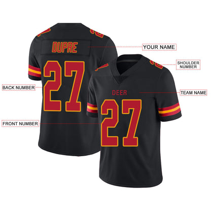 Custom KC.Chiefs Stitched American Football Jerseys Personalize Birthday Gifts Black Jersey