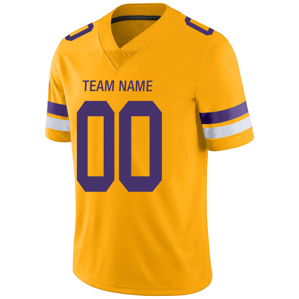 Custom MN.Vikings Stitched American Football Jerseys Personalize Birthday Gifts Gold Jersey