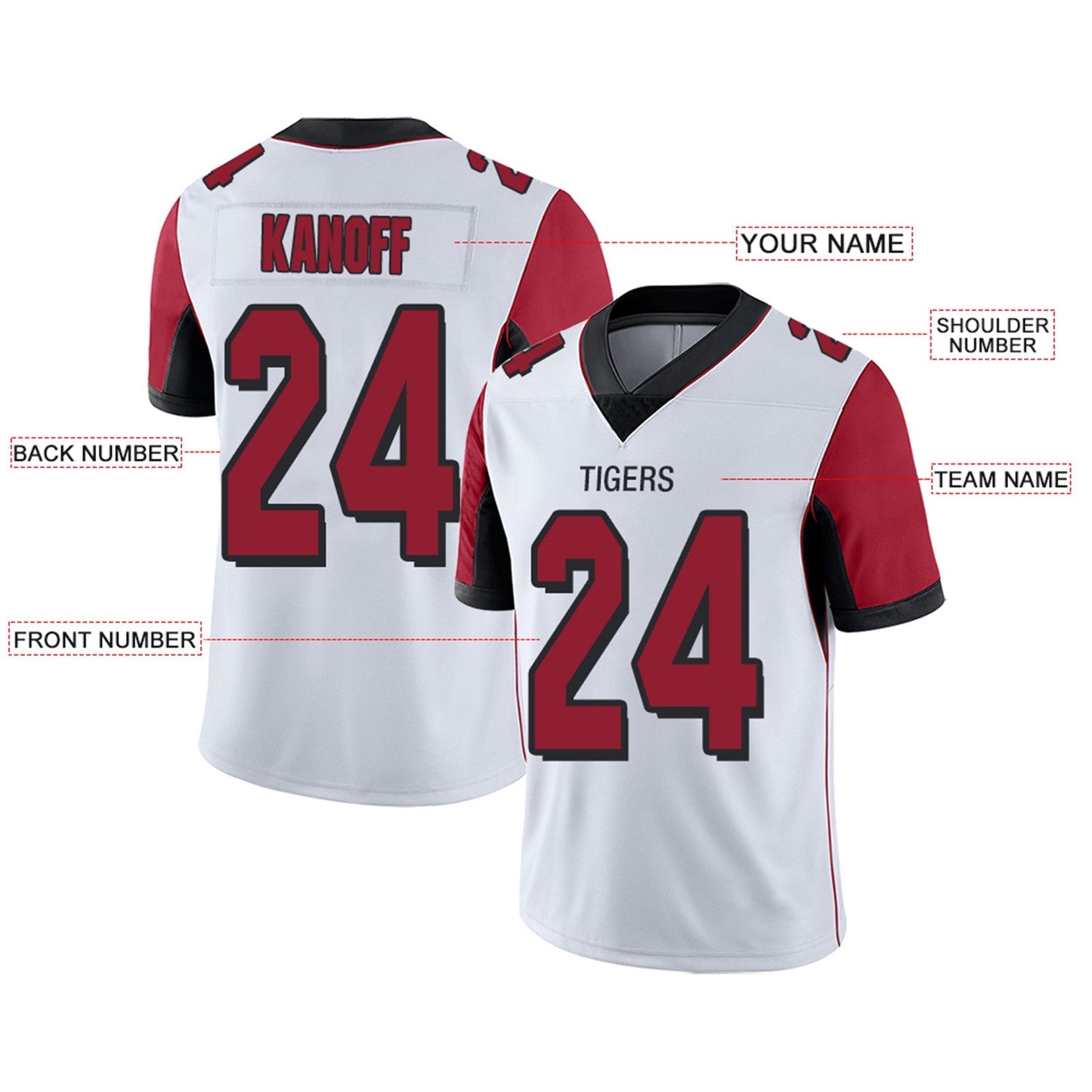Custom A.Falcons Team Player or Personalized Design Your Own Name for Men Women Youth Jerseys Red Football Jerseys